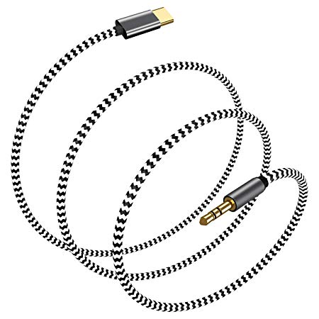 USB-C to 3.5mm Aux Cable, VIMVIP USB C to 3.5mm Male Headphone Audio Aux Adapter Type C to 3.5mm Car Aux Cord Compatible with Pad Pro 2018, Google Pixel 3/3XL/2/2XL, Moto Z, HTC U11 12, Huawei (1M)