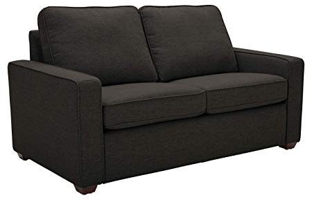 Rivet Andrews Contemporary Loveseat Sofa with Removable Cushions, 67"W, Dark Grey