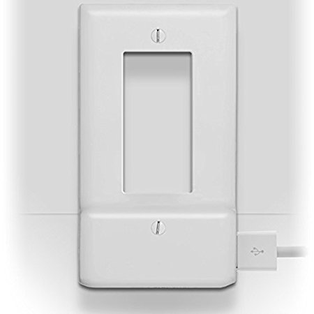 SnapPower USB Charger - Outlet Coverplate with Built in USB Charger, Décor, White