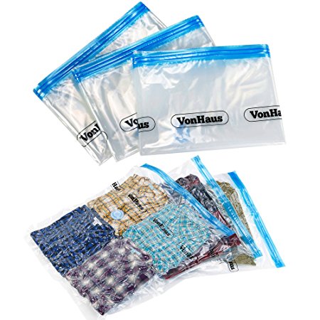 VonHaus 3 x EXTRA LARGE (90 x 130cm) Vacuum Compressed Space Saving Storage Bags - Ideal for Clothes, Bedding, Duvets, Pillows, Curtains