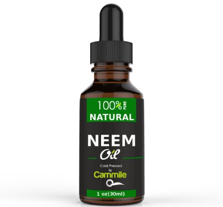 Cammile Q Neem Oil - For Skin Hair and Acne - Pure and Cold Pressed - A Natural Beauty Treatment
