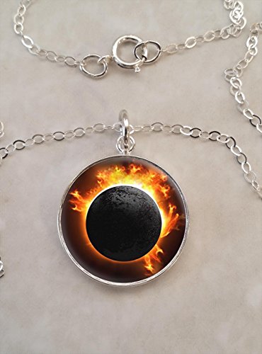 Solar Total Eclipse .925 Sterling Silver Necklace