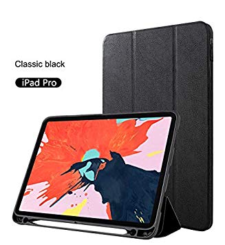Oaky Case Compatible with iPad Pro 11" 2018 with Pencil Holder Case [Support Pencil's Magnetic Attachment and Wireless Charging] 2018 Release - Black