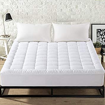 Quilted Fitted Summer Cooling Mattress Pad (Full)-8-21 Deep Pocket Down Alternative Filling