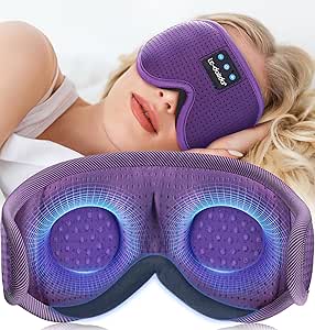 LC-dolida Sleep Headphones Bluetooth Eye Mask,Sleep Mask with Bluetooth Headphones for Music Sleeping Headphones