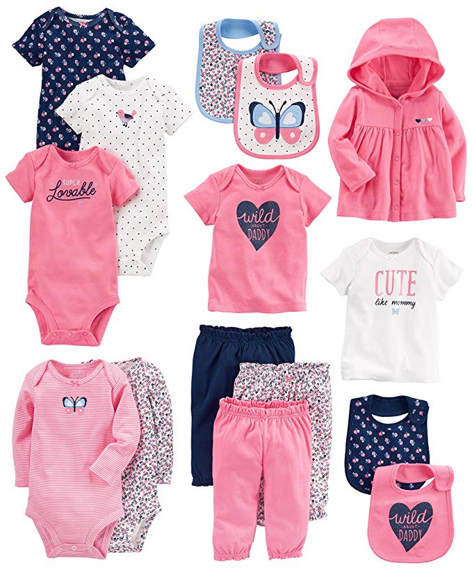 Carter's Baby Girls' 15-Piece Basic Essentials Set