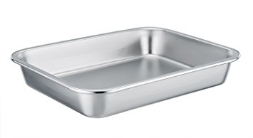 TeamFar Stainless Steel Square Rectangular Pan Hi-Side Pan, Compact Size 8’’x10’’x1.7’’, Healthy & Non toxic, Easy Clean, Dishwasher Safe