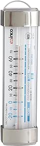 Winco Refrigerator/Freezer Thermometer with Suction Cup, 3-1/2-Inch by 1-1/8-Inch