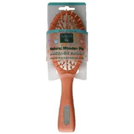 Small Natural Wooden Pin Massage Brush by Earth Therapeutics - 1 piece