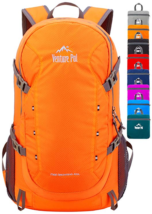 Venture Pal 40L Lightweight Packable Backpack with Wet Pocket - Durable Water Resistant Travel Hiking Camping Outdoor Daypack for Women Men