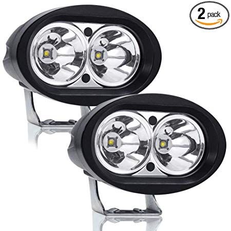 Led Motorcycle Driving Lights, Ourbest Spot Beam Cree 4" 20W Fog Auxiliary Lights Work Pods For Trucks Cars Jeep Off Road Tractor 4x4 Forklift ATV SUV Boat(2Pcs)