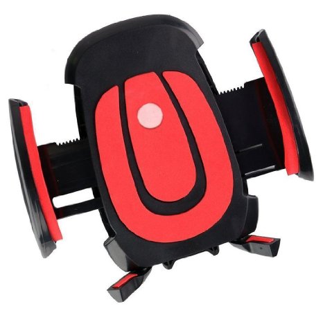 Car/Motorcycles/Bicycles 3-in-1 Mounts - Universal Car, Bike, Motors Vent Mount Holder / Cradle with Rubber Strap No Droping for GPS, cellphone and Other Devices ( Red )