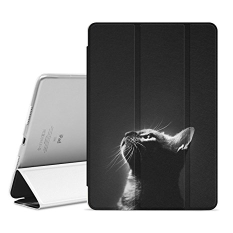 Ayotu iPad Pro 10.5 Case,Slim Lightweight Auto Wake/Sleep Smart Stand Cover Case with Translucent Frosted Back Magnetic Cover forApple iPad Pro 10.5 Inch 2017 Release Tablet-The Cat