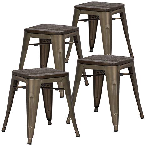 Poly and Bark Trattoria 18" Stool in Elmwood Bronze (Set of 4)