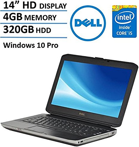 Dell Latitude E5430 14 Inch Business Laptop Computer, Intel Dual Core i5 up to 3.3GHz CPU, 4GB DDR3 RAM, 320GB HDD, DVD, HDMI, VGA, USB 3.0, Windows 10 Professional (Certified Refurbished)