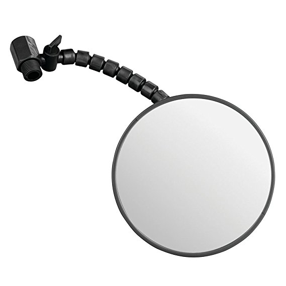 InterDesign Una Fog Resistant, Flexible Shaving Mirror for Bathroom Shower Head – Black