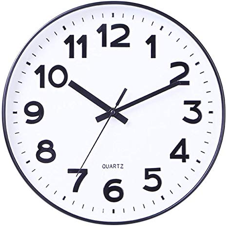 Foraineam 12-Inch Wall Clock Silent Non Ticking Battery Operated Decorative Quartz Clock for Home Office School