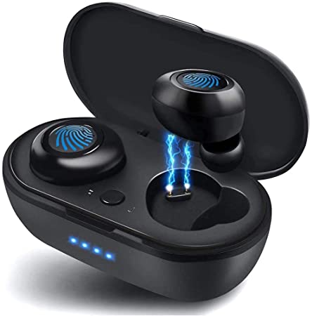Wireless Earbuds,Super Fast Charge,Bluetooth 5.0 in-Ear Stereo Headphones with USB-C Charging Case, 24H Playtime,Built-in Mic for Clear Calls,Touch-Control,IPX7 Waterproof Resistant Design for Sports