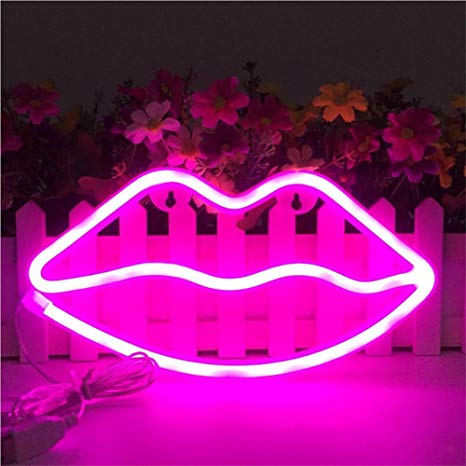 Lip Shaped Neon Signs Led Neon Light Art Decorative Lights Wall Decor for Children Baby Room Christmas Wedding Party Decoration
