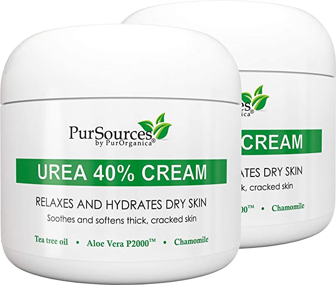 PurOrganica Urea 40% Foot Cream - Pack of 2 – Limited Edition - Best Callus Remover - Moisturizes and Rehydrates Feet, Knees & Elbows - For Thick, Cracked, Rough, Dead & Dry Skin