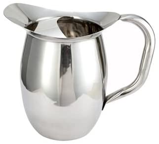 Winco WPB-2C 2 Qt. Deluxe Bell Pitcher W/ Ice Catcher - Catering Metal Pitchers-WPB-2C