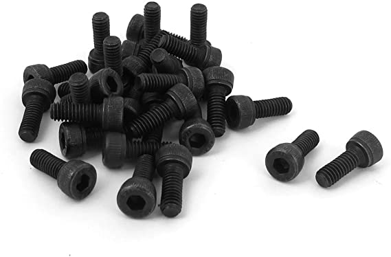 uxcell M4 x 10mm 12.9 Alloy Steel Hex Socket Head Cap Screws Bolt Black 30pcs