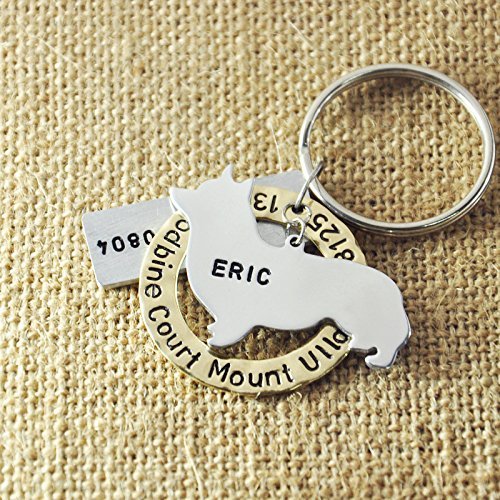 Welsh Corgi Dog Tag, Personalized Dog Tag 3 Pieces Set, Pet Id Tag, Hand Stamped Dog Tag, Customized Pet Tag, Custom Made with Your Pets Name/Phone Number