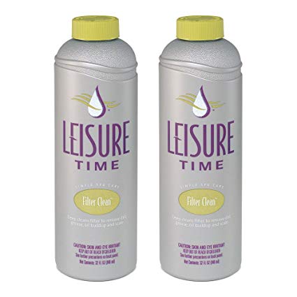 LEISURE TIME O-02 O-02 Filter Clean Cartridge Cleaner for Spas and Hot Tubs (2 Pack), 1 Quart