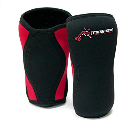 Fitness Demon 7mm Knee Compression Brace Non Slip Neoprene Knee Sleeve For Men, Women & Kids | For Weightlifting, Squats, Sports, Arthritis, Meniscus, ACL & More