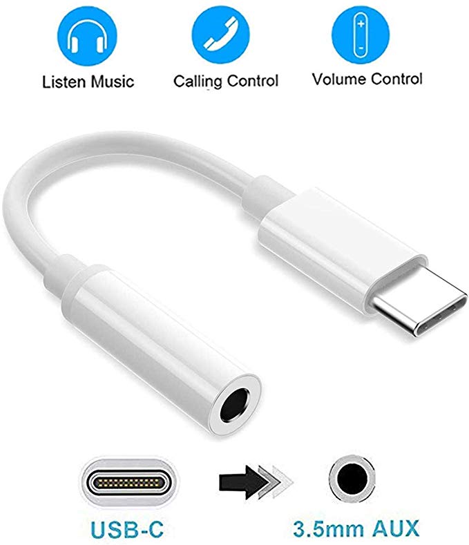 USB C to 3.5 mm Headphone Jack Adapter USB C to 3.5mm Aux Adapter Type C to 3.5mm Aux Audio Dongle Jack Cable Compatible with Google Pixel 3/2/3XL/2XL/iPad Pro 2018/One Plus 6T and More USB C Devices