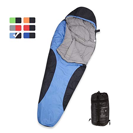 RUBEDER Sleeping Bag - Lightweight Portable, Waterproof, Comfort with Compression Sack - Great for 3 Season Traveling,Camping,Hiking Sleeping Bags