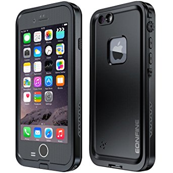 Eonfine iPhone 6 Waterproof Case Underwater Extreme Durable Protective Case IP68 Certified Waterproof Finger Recognition Touch ID Heavy Duty Shockproof Case Skin for iPhone 6 Black