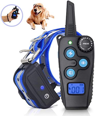 FRUITTEAM Remote Dog Training Collar, IPX7 Rainproof and Rechargeable Collar with 3 Training Modes, Beep,Vibration and Shock, E-Collar for Puppy, Small, Medium, Large Dog Trainer