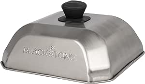 BLACKSTONE 5555 Stainless Steel Square Basting Cover Medium (10" x 10") Flat Top Gas Grill Griddle BBQ Accessories- Cheese Melting Dome and Steaming Cover, Heat Resistant, Dishwasher Safe, Silver