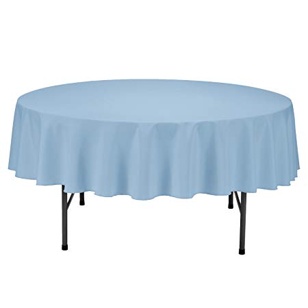 Remedios 70-inch Round Polyester Tablecloth Table Cover - Wedding Restaurant Party Banquet Decoration, Baby Blue