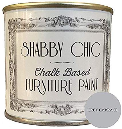 Shabby Chic Chalk Based Furniture Paint - Grey Embrace - 1 Liter - Chalked, Use on Wood, Stone, Brick, Metal, Plaster or Plastic, No Primer Needed, Made in the UK
