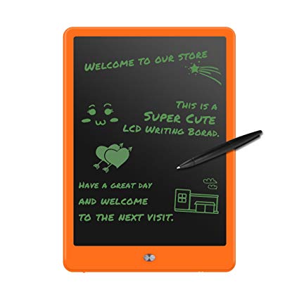 M.Way 10.5 Inch LCD Writing Tablet Drawing Graphics Board with Wireless Digital Pen Message Board Screen Handwriting Pad Paperless Digital Drawing Write Tool Graffiti Board Orange