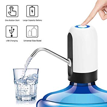 Water Bottle Pump USB Charging Universal Electric Water Bottle Dispenser Improved Portable Electric Water Pump Water Tower for Bottle Universal 2-5 Gallon Water Jug Pump by SunnyHome