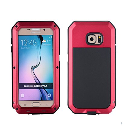 Samsung Galaxy S6 Case,[LIFETIME Warranty] ProTocol Waterproof Shockproof Dust/Dirt Proof Aluminum Metal Military Heavy Duty Protection Cover Case for Samsung Galaxy S6 (Red) 1 Can Cooler