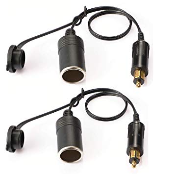 European Male Din Plug Cigarette Lighter Adapter Socket 12V 24V - 15A (2pcs in pack)