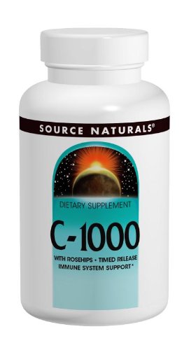 Source Naturals Vitamin C-1000 with Rosehips 1000mg Time Release, Immune System Support, 100 Tablets