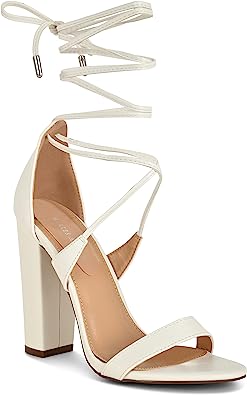 Charles Albert Women’s Criss-Cross Strappy Gladiator Dressy Lace Up High Heeled Open Toe Dress Stiletto Sandals