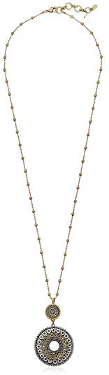 Lucky Brand Two Tone Tribal Pendant Necklace, 30"   1.5" Extender