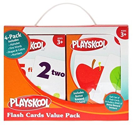 Playskool Flash Cards Value Pack - Alphabet/First Words/Shapes & Colors/Numbers PreK - K