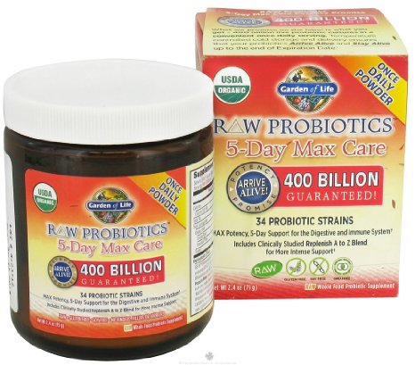 Garden of Life - Raw Probiotics 5-Day Max Care 34 Probiotic Strains - 2.4 oz.