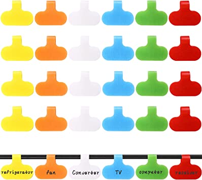 30 Pieces Cable Labels Tags Cable Labels for Electronics Multi Color Handwriting Cable Tags Cord Labels Cable Labels Wire Tags for Electronics, Computers Cable Management and Identification, 6 Colore