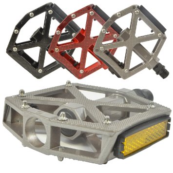 Lumintrail PD-603B MTB/BMX Road Mountain Bike Bicycle Platform Pedals Flat Alloy 9/16" inch. Comes with our 100% Lifetime Guarantee