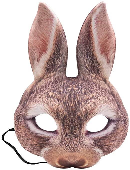 LoveInUSA Easter Bunny Half Mask Animal Adult Costume