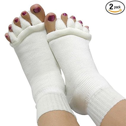 ASX Design Foot Comfy Toes Alignment Socks 1 Pair ( L / XL ) - White