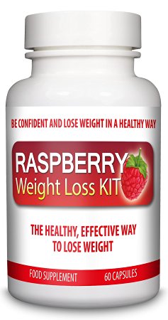 Raspberry Ketone Weight Loss Kit - 60 Capsules 1 Month Supply - Maximum Strength Fat Burning Supplement - Pure Appetite Suppressant Formula - Quick Weight Loss - UK Manufactured Slimming Aid